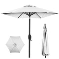 Outdoor Market Patio Umbrella w/ Push Button Tilt, Crank Lift - 7.5ft - White