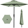 Outdoor Steel Market Patio Umbrella Decoration w/ Tilt, Crank Lift - 10ft - Sage Green