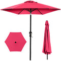 Outdoor Steel Market Patio Umbrella Decoration w/ Tilt, Crank Lift - 10ft - Pink