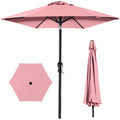 Outdoor Steel Market Patio Umbrella Decoration w/ Tilt, Crank Lift - 10ft - Carnation