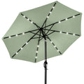Solar LED Lighted Patio Umbrella w/ Tilt Adjustment, UV-Resistant - 10ft - Sage Green
