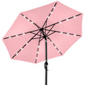 Solar LED Lighted Patio Umbrella w/ Tilt Adjustment, UV-Resistant - 10ft - Carnation