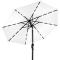 Solar LED Lighted Patio Umbrella w/ Tilt Adjustment, UV-Resistant - 10ft - White