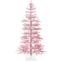 Pink Pre-Lit Sparse Flocked Christmas Tree w/ 2-in-1 LEDs, Cordless Connection - 9ft