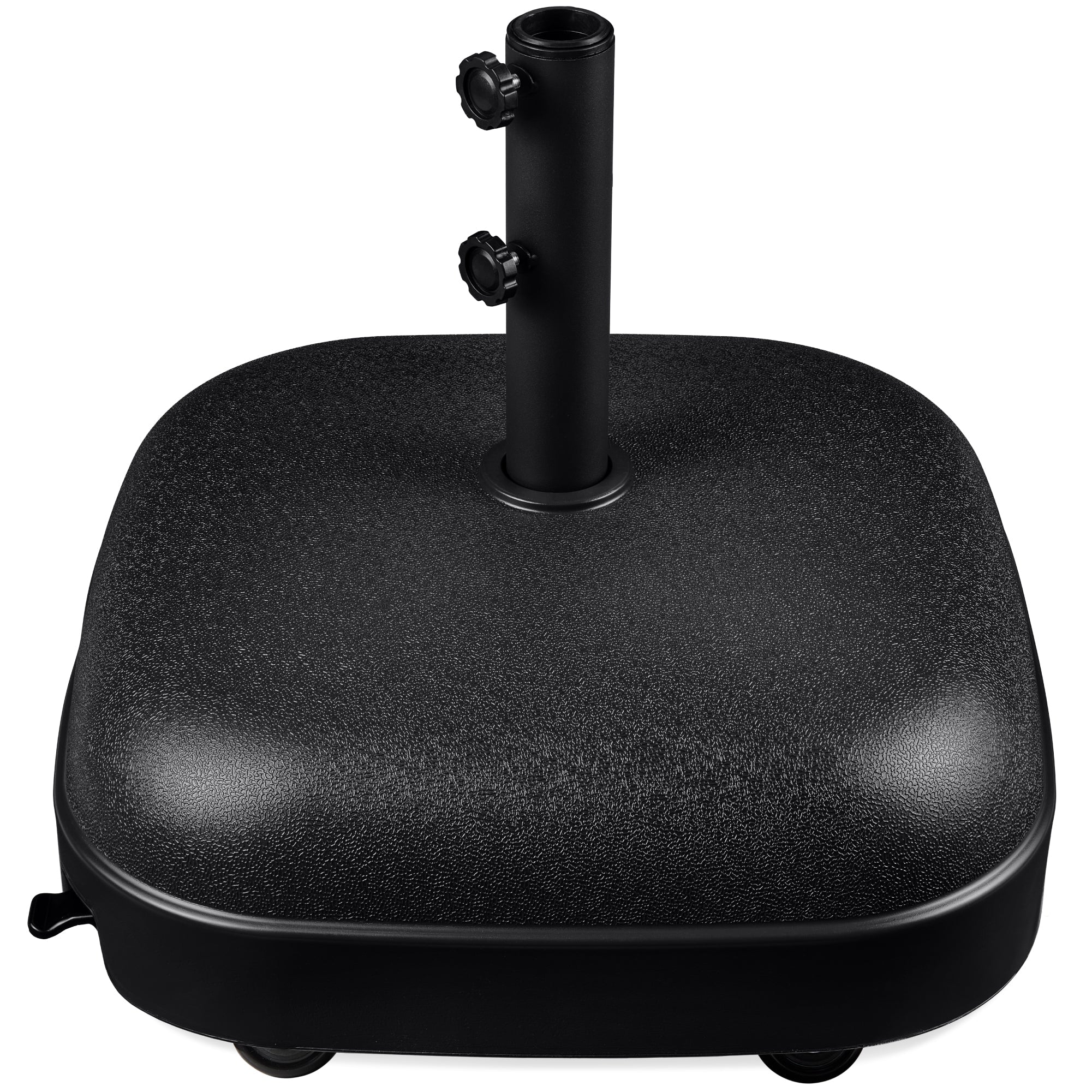 123lb Capacity Fillable Mobile Umbrella Base w/ 4 wheels - Dome Square - Black