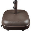 123lb Capacity Fillable Mobile Umbrella Base w/ 4 wheels - Dome Square - Brown