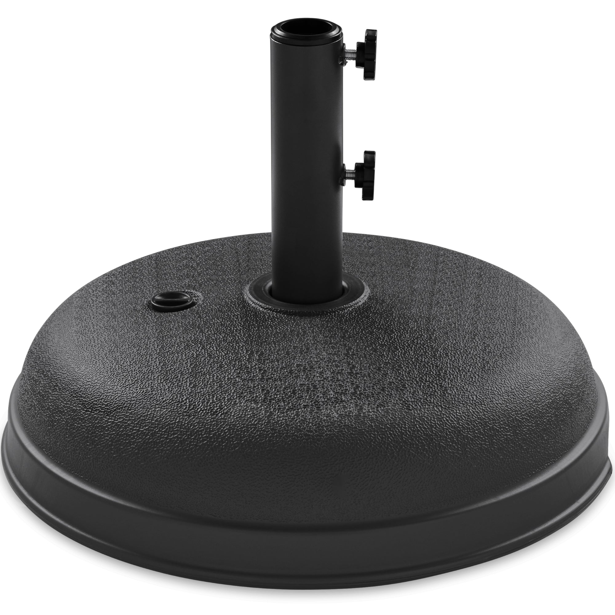 Plastic Patio Umbrella Base Pole Holder Accessory w/ Adjustable Knob - Black