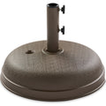 Plastic Patio Umbrella Base Pole Holder Accessory w/ Adjustable Knob - Brown