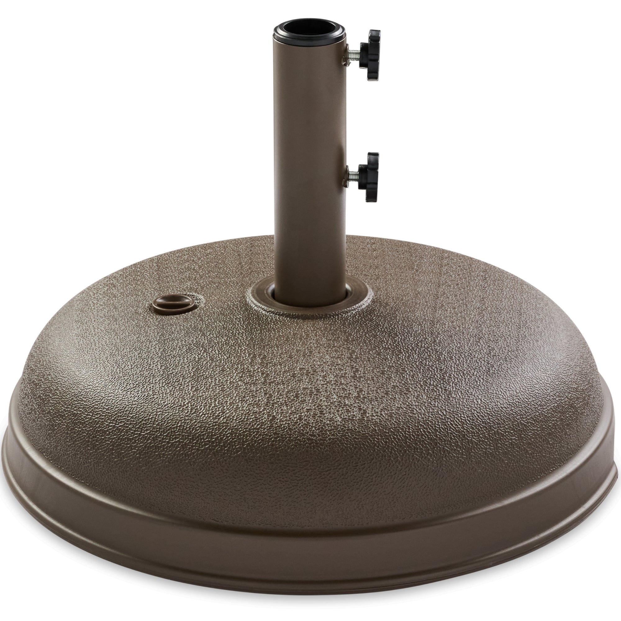 Plastic Patio Umbrella Base Pole Holder Accessory w/ Adjustable Knob - Brown