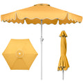 7.5ft Patio Market Umbrella,Wavy Trim, UV-Fade-Resistant, Crank & Tilt - Marigold