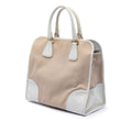 Saffiano Trimmed Canvas Canapa Satchel