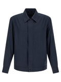 Brioni Linen-Wool Blouson Jacket — Navy