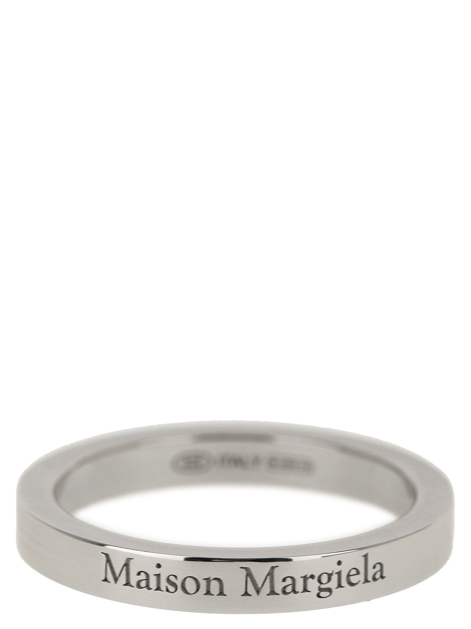 Maison Margiela Logo-Engraved Sterling Silver Ring — Silver