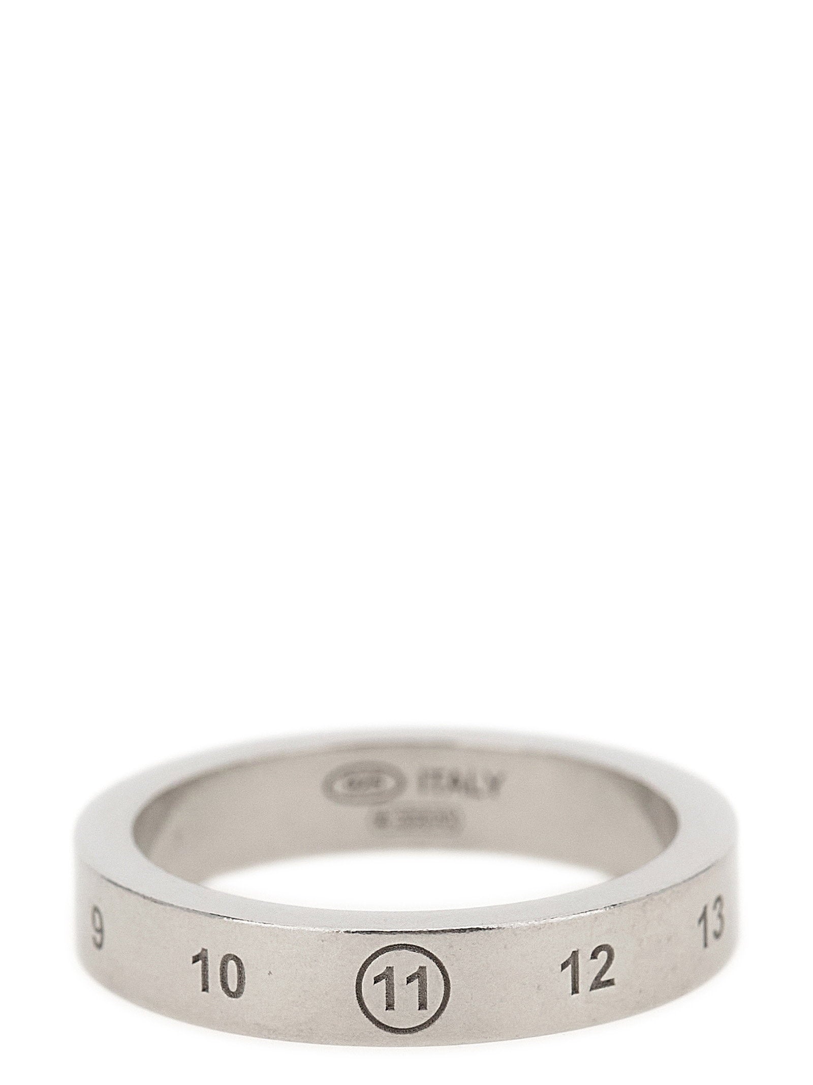 Maison Margiela Numeric-Engraved Silver Ring — Silver