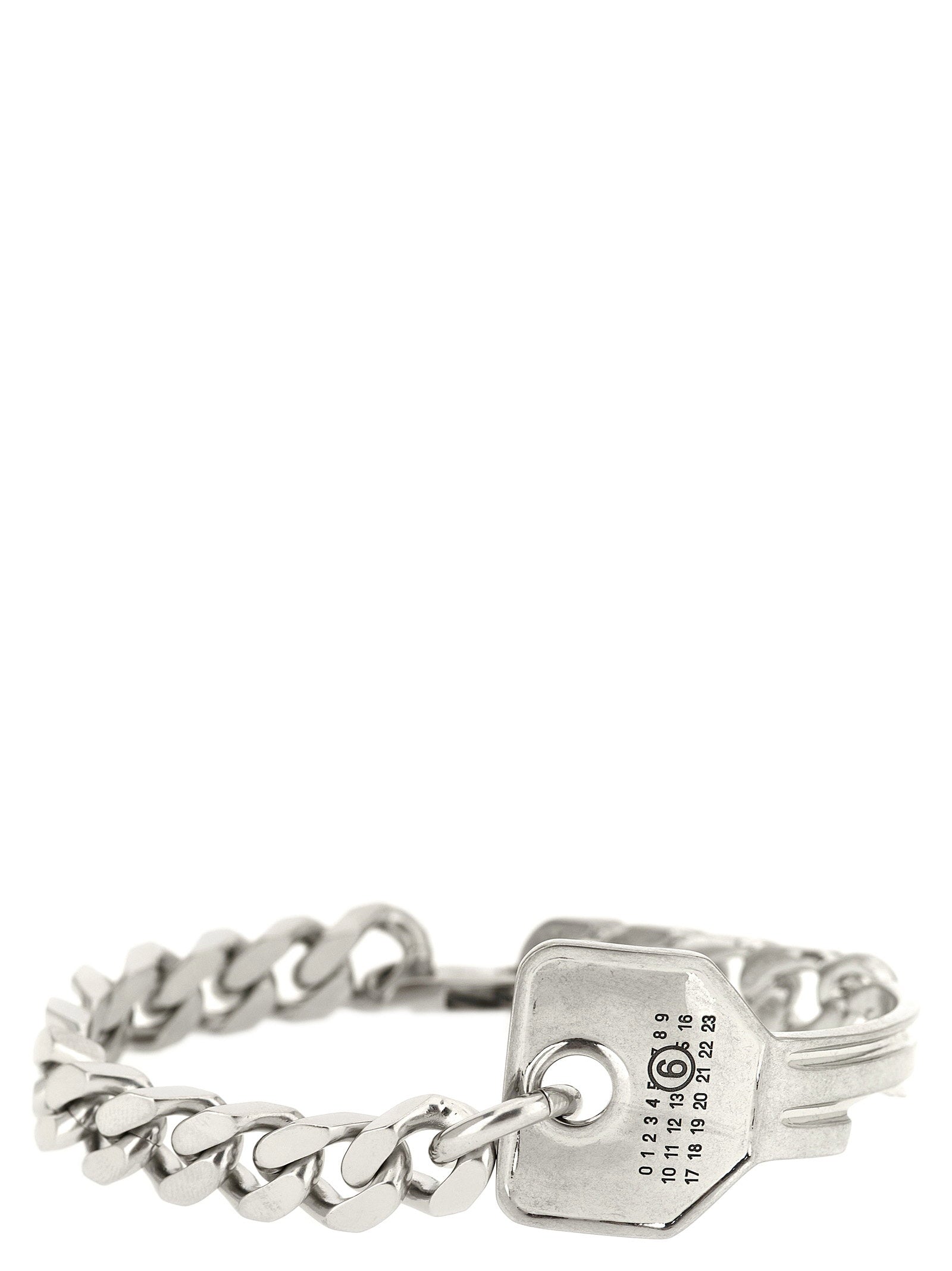Mm6 Maison Margiela Key-Pendant Silver-Plated Chain Bracelet — Silver