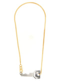 Mm6 Maison Margiela Key-Shaped Two-Tone Pendant Necklace — Gold