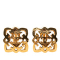 Gold Plated CC Square Clip On Earrings