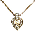 Gold Plated Strass Heart Pendant Necklace