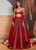 Geru Shellace Lehenga With Bustier By KYNAH, Luxury Indian Fashion & Bridal Wear