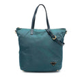 Saffiano Trimmed Tessuto Zip Top Convertible Tote