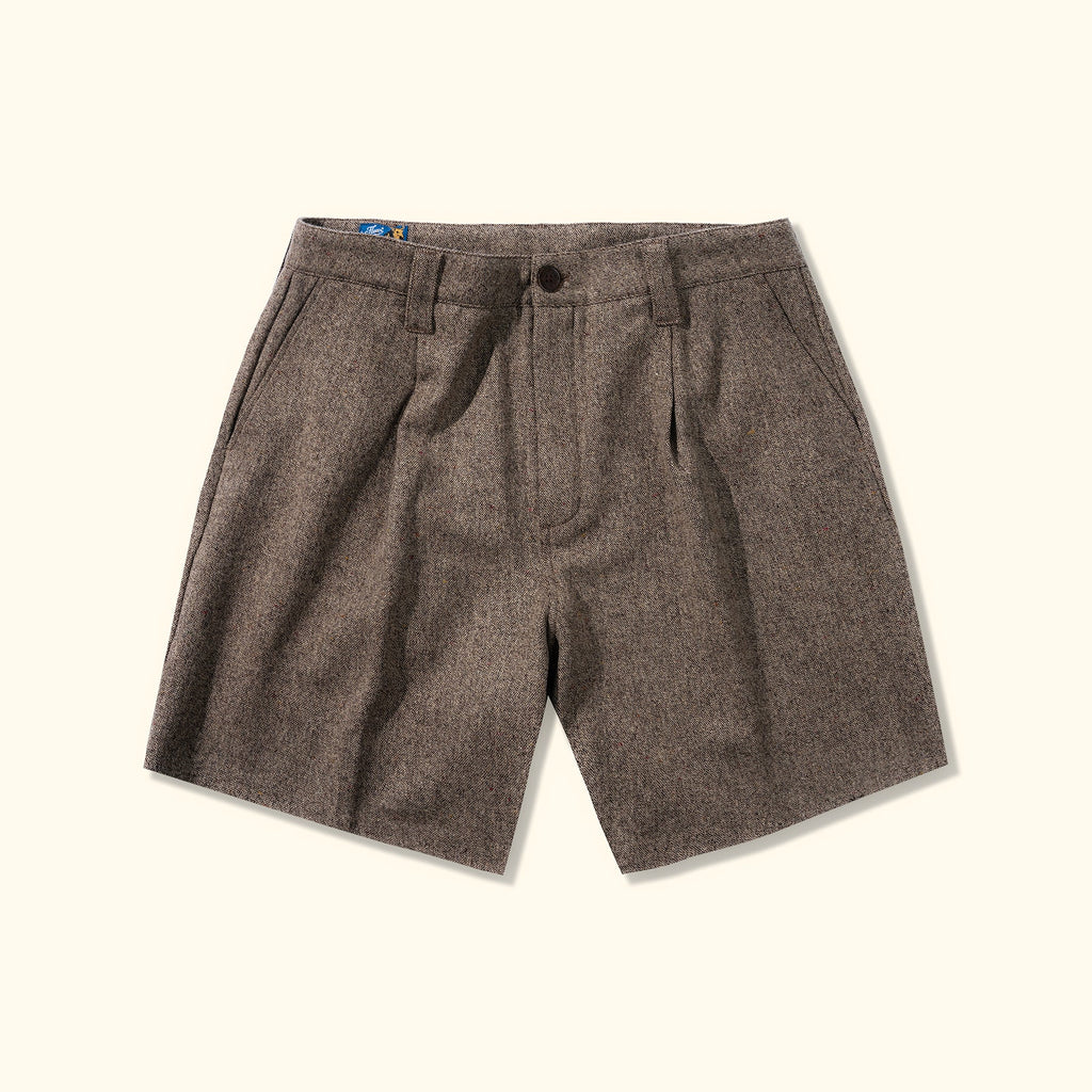 Speckled Wool Shorts Brown
