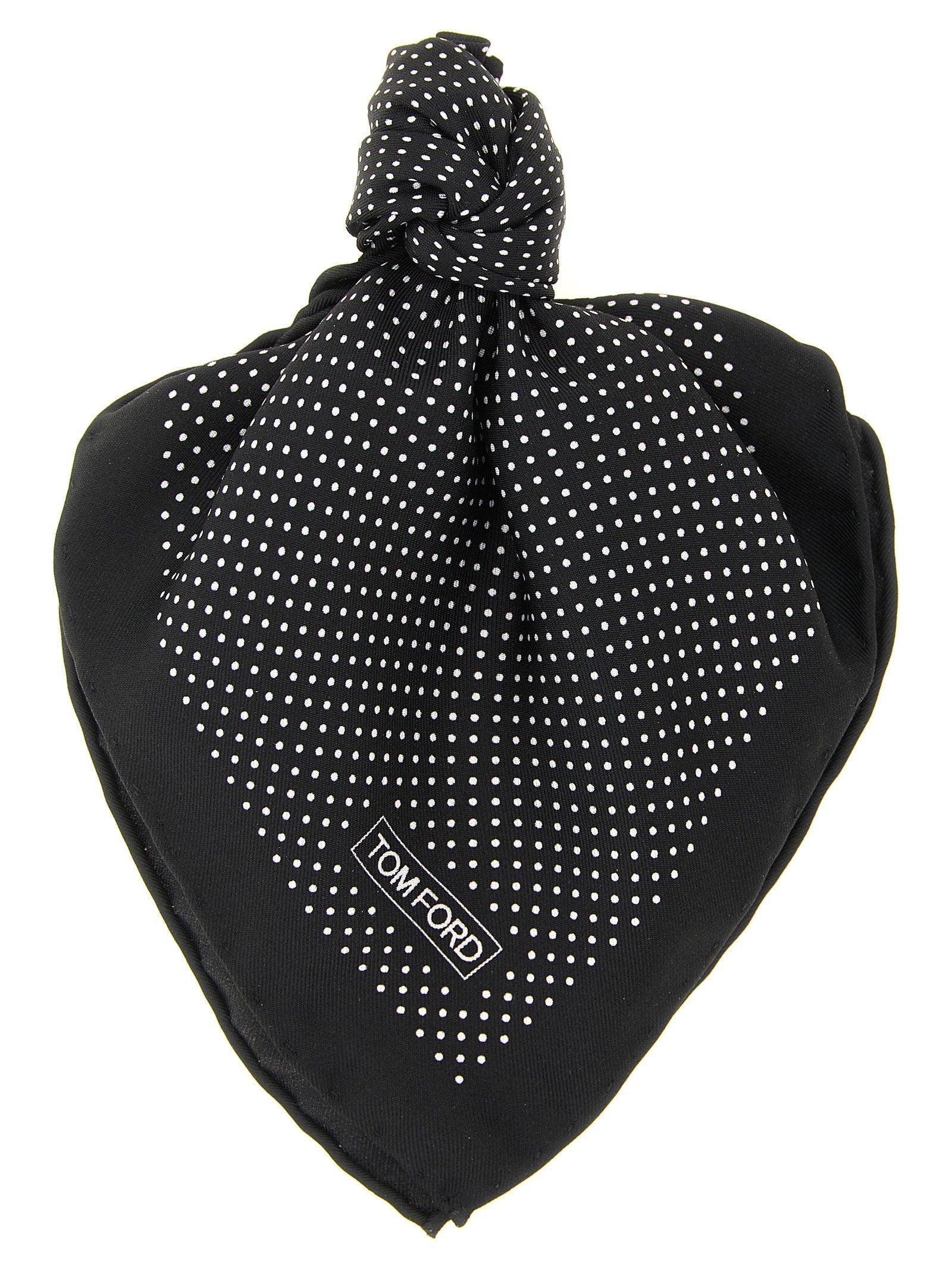 Tom Ford Silk Polka Dot Scarf — Black