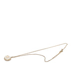 CC Gold Plated Resin and Strass Clear Dome Hologram Glitter Pendant Necklace
