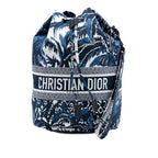 Technical Fabric Embroidered Palm Tree Toile de Jouy DiorTravel Drawstring Pouch