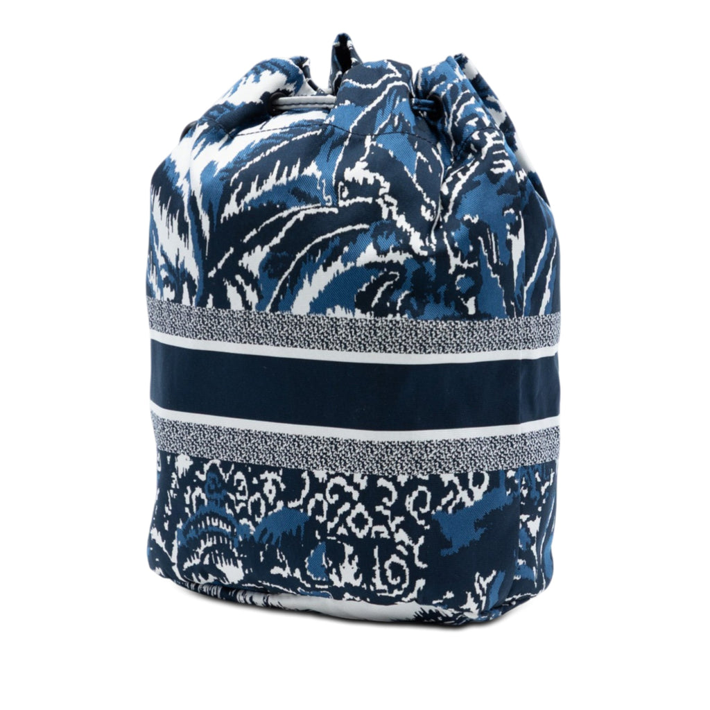 Technical Fabric Embroidered Palm Tree Toile de Jouy DiorTravel Drawstring Pouch