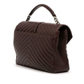 Large Sheepskin Chevron Monogram College Satchel