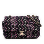 Mini Rectangular Classic Multicolor Cotton Stitched Single Flap