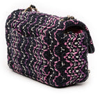 Mini Rectangular Classic Multicolor Cotton Stitched Single Flap