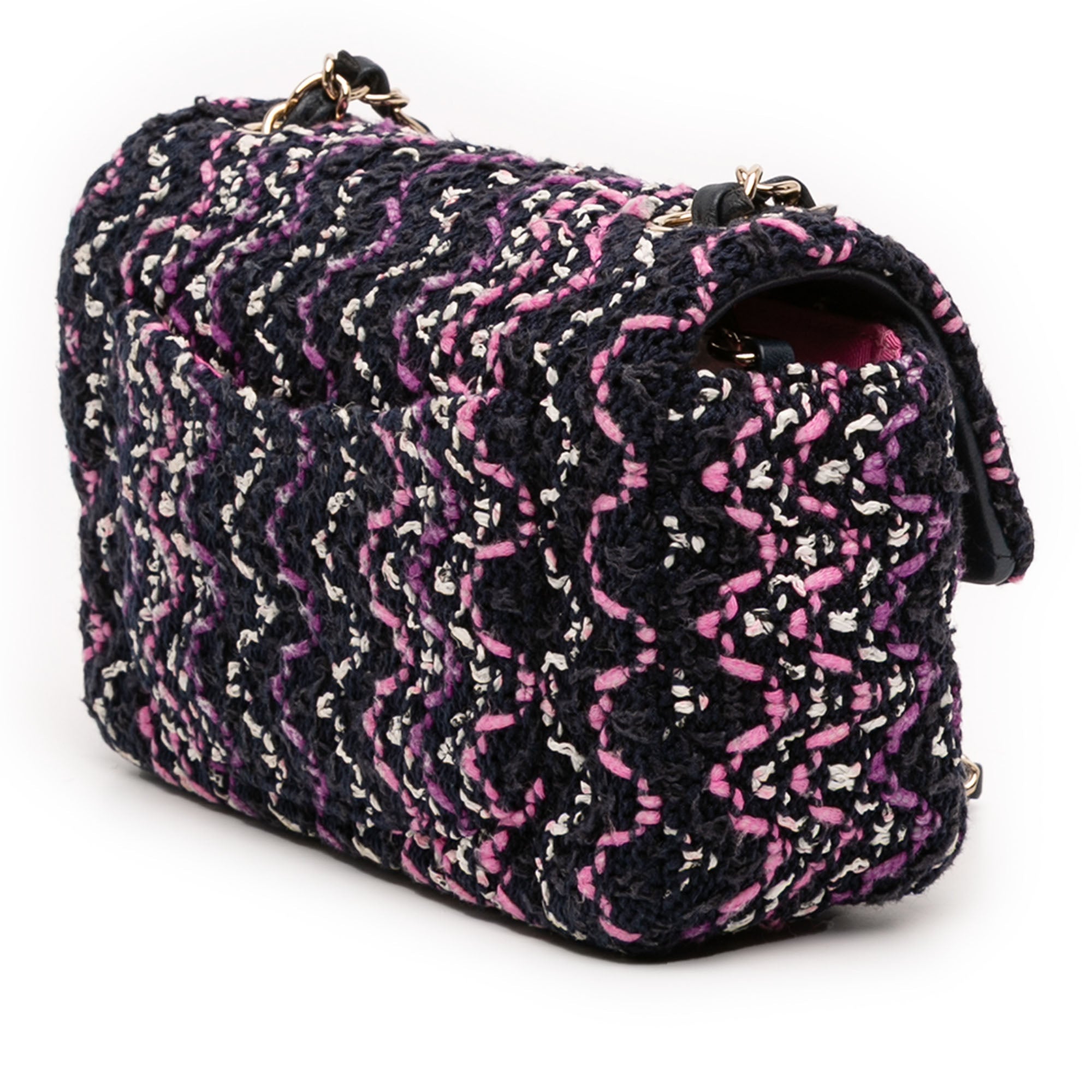Mini Rectangular Classic Multicolor Cotton Stitched Single Flap