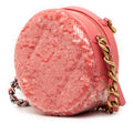 Sequin Lambskin 19 Round Clutch With Chain