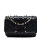 Small Quilted Caviar CC Filigree Flap