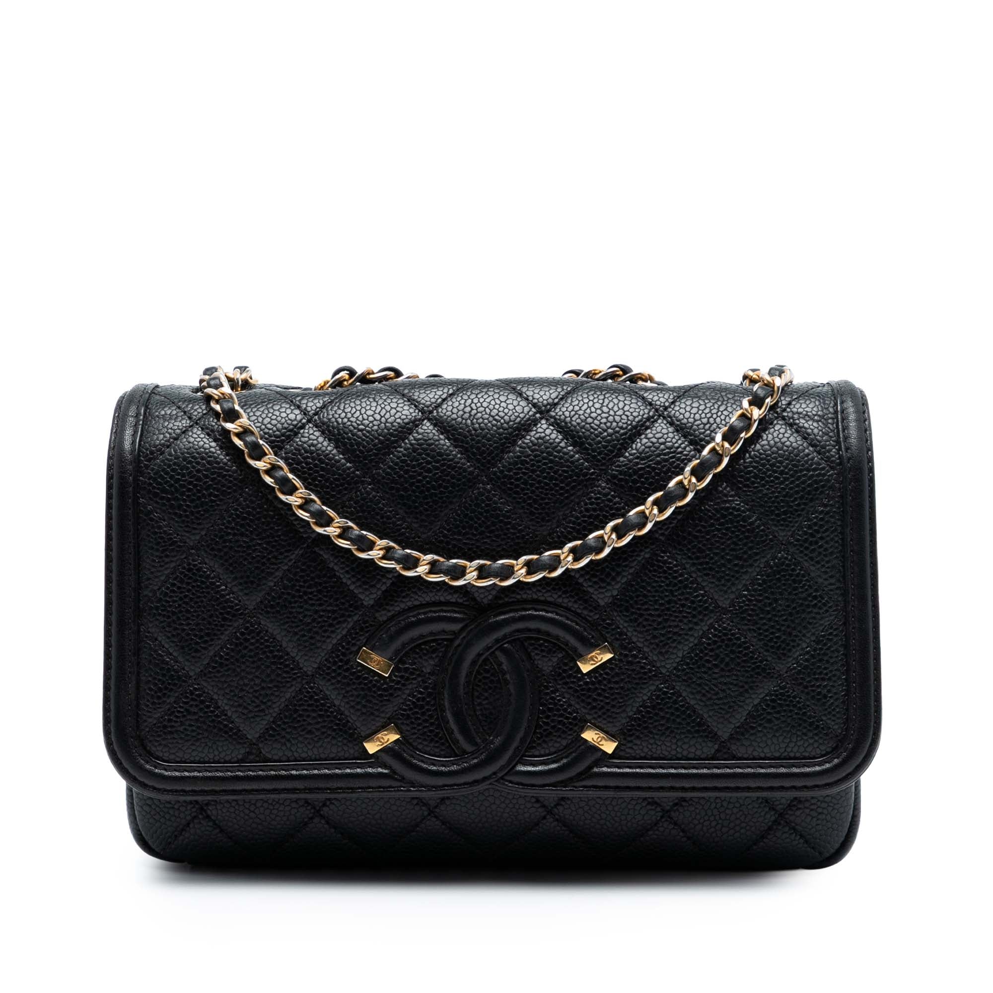 Small Quilted Caviar CC Filigree Flap