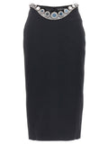 David Koma Circle Embroidery Jewel-Appliqué Skirt — Black