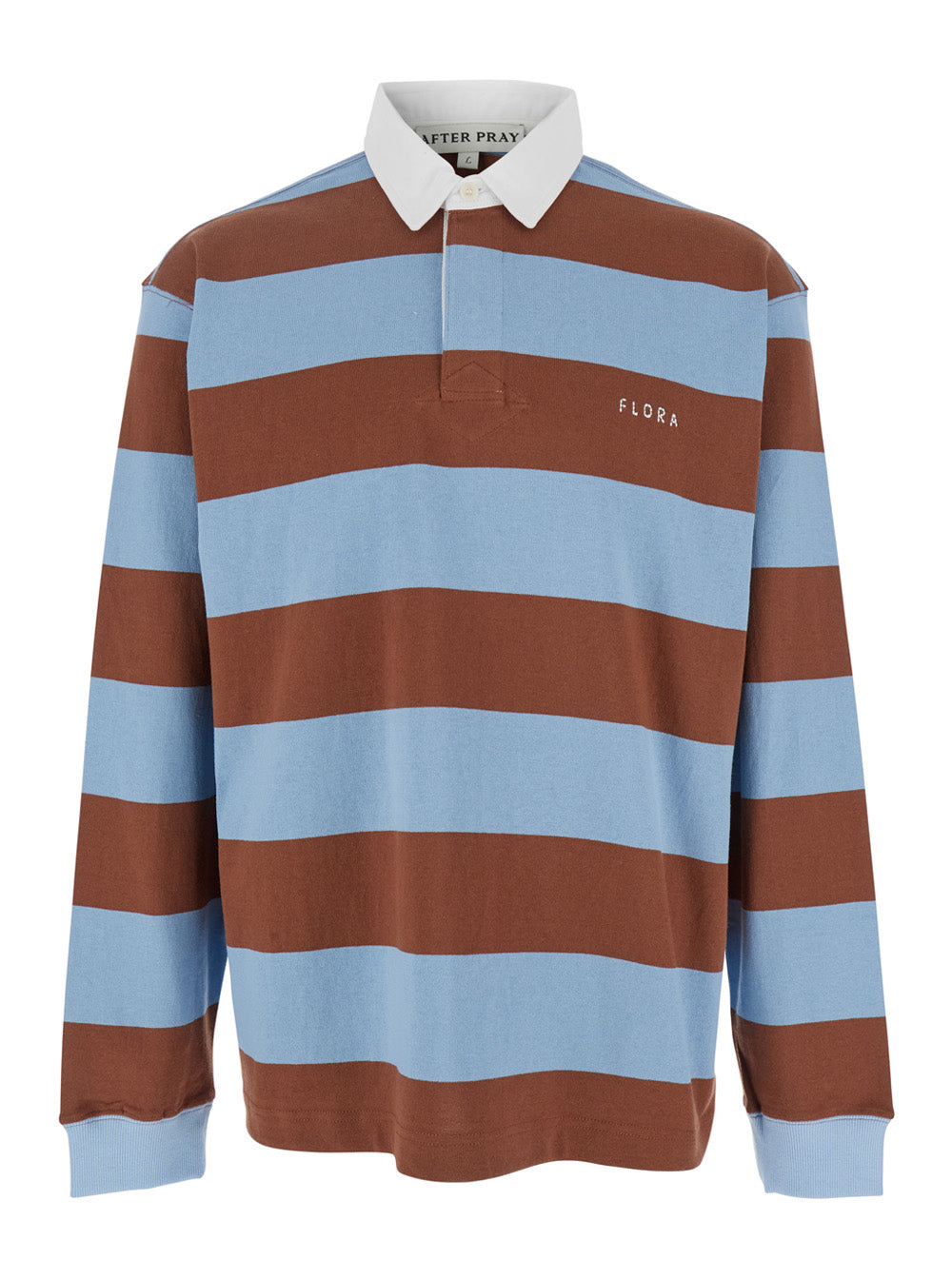 Multicolor Polo Shirt with Logo Lettering on the Front and All-Over Striped Motif in Cotton Man Tshirts