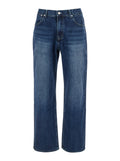Essentia Blue Jeans with Logo Patch on the Rear in Denim Man Blu Cotton
