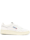 White Leather Sneakers with Logo Autry Woman Goat