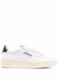 Autry Womans White leather Sneakers with black Heel tab Cow