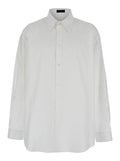 White Shirt with Pointed Collar in Cotton Man And Blouses