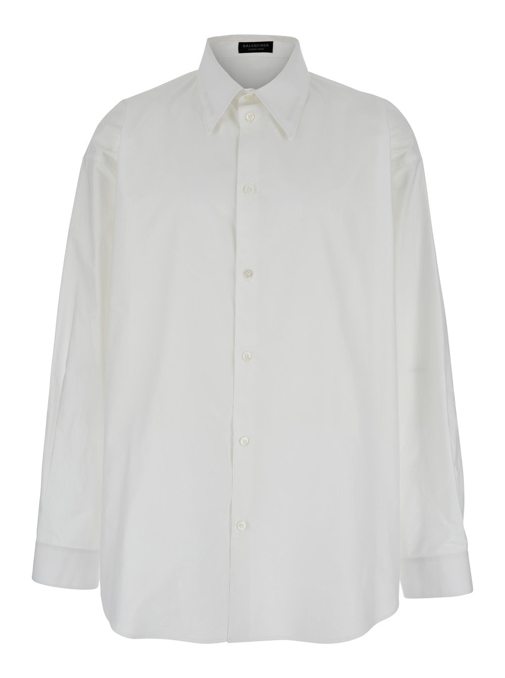 White Shirt with Pointed Collar in Cotton Man And Blouses