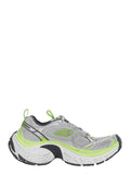 10XL Grey Sneakers with Embossed Logo on the Tongue in Tech Fabric Man Polyurethane Polyester