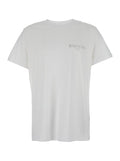 White Crewneck T-Shirt with Logo Lettering on the Front in Cotton Man Organic Tshirts And Polo Shirts