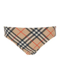 Beige Speedo with Check Motif in Polyamide Man Elastane Beachwear