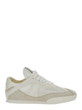 Kick White Sneakers with Logo Patch on the Tongue and Lettering Rear in Fabric Suede Woman Acetate Silk Polyamide