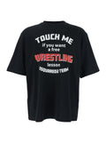 Black Crewneck T-Shirt with Print on the Front in Cotton Man Tshirts And Polo Shirts