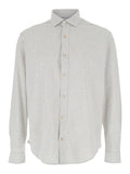Grey Shirt with Classic Collar in Cotton Man And Blouses
