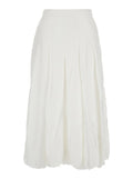 White Skirt with Balloon Design and Pleated Details in Viscose Woman Polyester